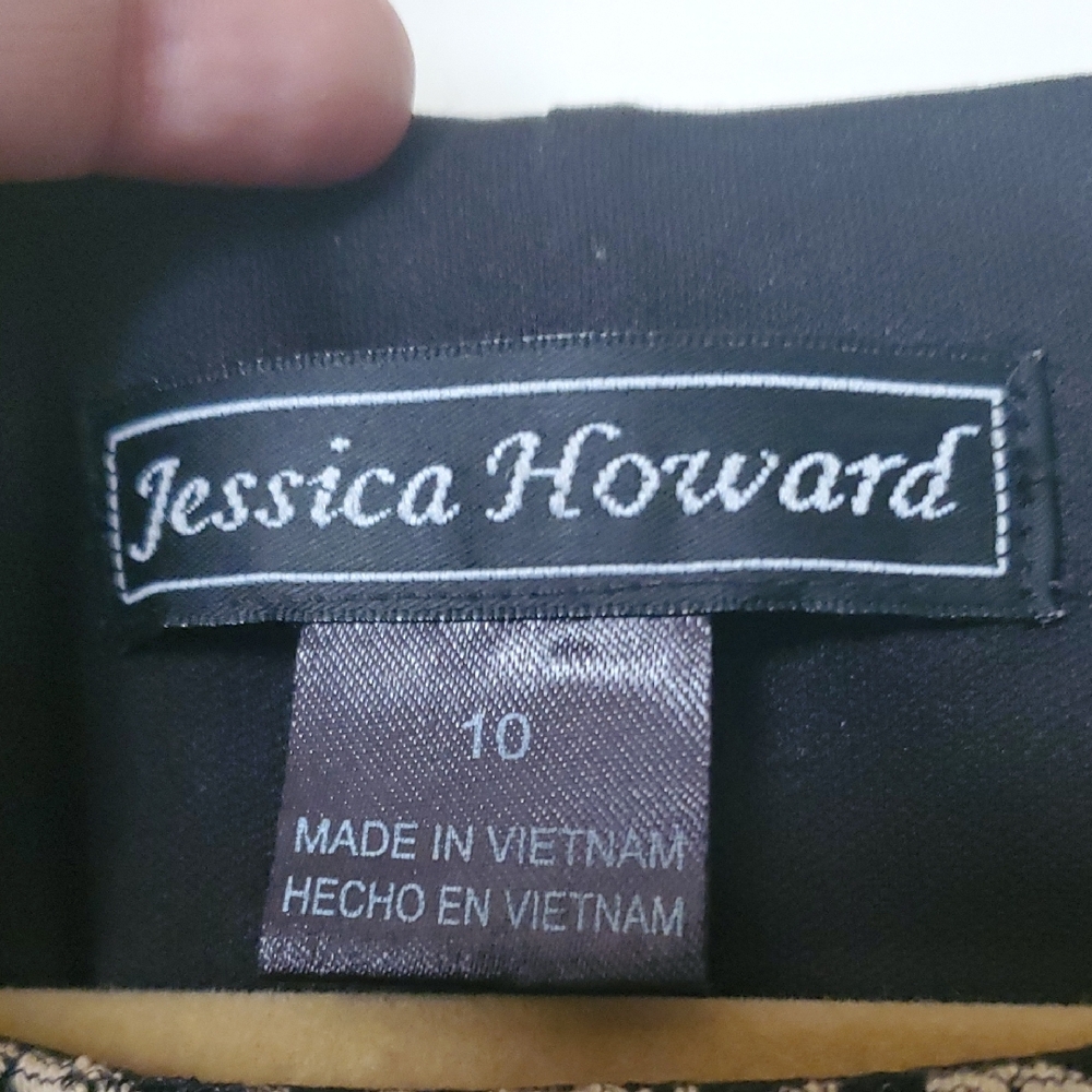 Jessica Howard Black and Tan Long Sleeve Sheath Dress - Picture 3 of 4